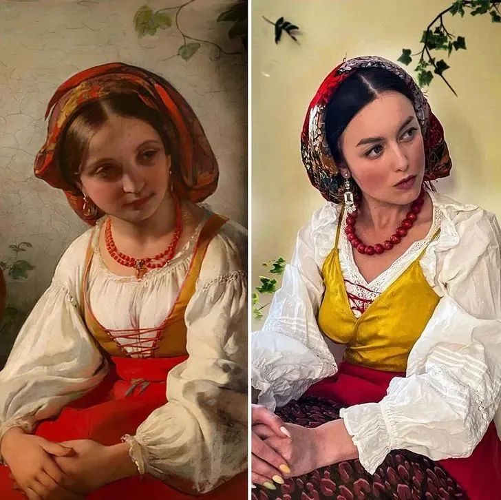 美女艺术家“角色扮演”重现名画，让人大呼过瘾！(图14)