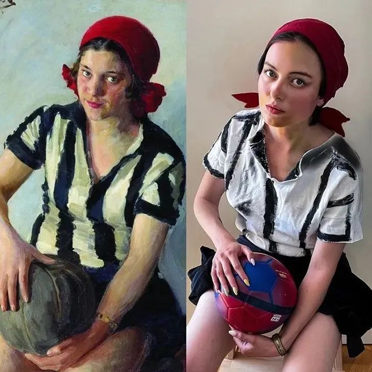 美女艺术家“角色扮演”重现名画，让人大呼过瘾！(图19)